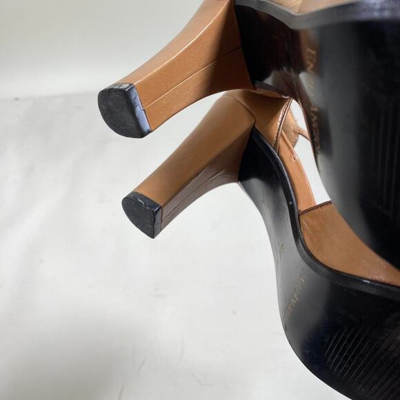 Vintage tan leather lace up heels - Picture 7 of 8